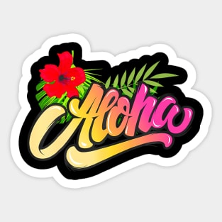 Aloha Hawaii Hawaiian Island  Beach Vacation Sticker